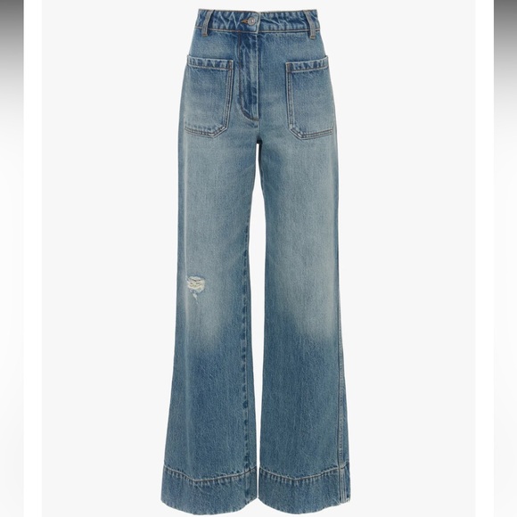 Victoria Beckham Blue Flare & Wide Leg Jeans - Picture 1 of 16